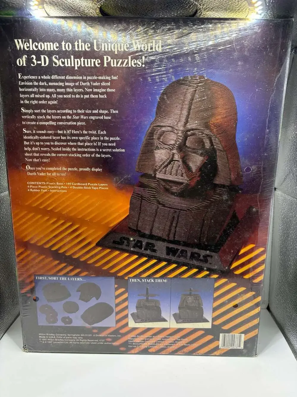 1997 Milton Bradley Star Wars Darth Vader 3D Sculpture Layer Puzzle vintage
